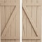 Ekena Millwork Rustic Four Board Joined Board-n-Batten Hand Hewn Faux Wood Shutters w/Z-Board, 22W x 76H, PR SHUBJZ22X76HHPR - alternate 1