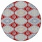 Homeroots 8' Red And Navy Blue Round Floral Washable Indoor Outdoor Area Rug 610771 - alternate 8