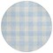 Homeroots 8' Sky Blue And Gray Round Plaid Washable Indoor Outdoor Area Rug 595435 - alternate 3