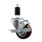 Service Caster 3'' SS Maroon Poly Swivel 1-3/8'' Expanding Stem Caster with Brake SCC-SSEX20S314-PPUB-MRN-TLB-138 - alternate 1