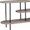 Homeroots 25 White And Gray Iron and Solid Wood Three Tier Bookcase 482681 - alternate 5