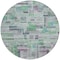 Homeroots 8' Artichoke Green Charcoal And Purple Round Striped Washable Indoor Outdoor Area Rug 603511 - alternate 9