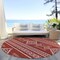 Homeroots 8' Red And Ivory Round Southwestern Washable Indoor Outdoor Area Rug 593716 - alternate 7
