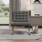 Homeroots 30" Dark Gray and Silver Faux Leather and Stainless Steel Folding Lounge Chair 684450 - alternate 7