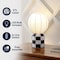 Jonathan Y Valarie 10.25" Contemporary Modern Checkerboard Ceramic w/Ribbed Cocoon Globe Shade LED Mini Table L JYL4203C - alternate 4