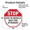Signmission Stop Stay in Vehicle Wait for Atten, 18 Inch X 18 Inch, Vinyl Decal OC-D-18-275 - alternate 3