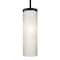 Besa Lighting Friz Stem Pendant, White Linen, Black Finish, 1x75W Incandescent 1TT-FRIZLN-BK - alternate 1