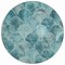 Homeroots 8' Teal Blue Aqua And Gray Round Abstract Washable Indoor Outdoor Area Rug 577693 - alternate 5