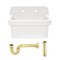 Kingston Brass 24" Ceramic Single Bowl Wall Mount Kitchen Sink with Strainer, White/Polished Brass KGPKWS2419172 - alternate 1