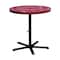 Leisure Craft 36" Round Perforated Pedestal Table, Portable, 40"H, Burgundy 36TAB40-BURGUNDY - alternate 1