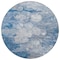 Homeroots 8' Denim Blue And Sky Blue Round Abstract Washable Indoor Outdoor Area Rug 582160 - alternate 5