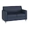 Flash Furniture HERCULES Diplomat Navy LeatherSoft Loveseat with Clean Line-Stitched Frame and Chrome Legs BT-827-2-NVY-CHR-GG - alternate 1
