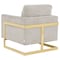 Leisuremod Lincoln Boucle Fabric Accent Armchair, Gold Stainless Steel Frame & Removable Back Cushion, Grey LA31-B-GR - alternate 5