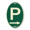 Signmission P Symbol With Right Arrow, 12 Inch X 18 Inch Architectural Oval, Heavy Gauge Aluminum A-OV-G-1218-23511 - alternate 1
