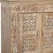 Homeroots 76in Antiqued White Distressed Solid Wood Carved Floral Sideboard with Four Doors 488629 - alternate 3