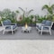 Leisuremod Walbrooke White Patio Conversation, Round Fire Pit with Slats Design & Tank Holder, Navy Blue WWS-29-24-57-31-NBU - alternate 8