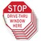 Signmission Stop Drive-thru Window Here, 4 inch X 4 inch, Vinyl Decal, 5PK OC-D-5PACK-4-254 - alternate 1