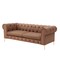 Homeroots 87" Camel Faux Leather Chesterfield Solid Wood Sofa 543940 - alternate 7