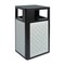 Flash Furniture Brooks 31.4G Steel Trash Can w/Locking Access Door and Removable Inner Fiberglass Bin, Black/Silver UB-OTB-67W-BLK-SLV-GG - alternate 4