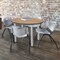 Regency Round Kee Breakroom Table W/ 4 M Stack Chairs, 48 in W, 48 in L, Noble Oak TB48RNDNOBPCM47GY - alternate 4