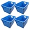 Flipside Corrugated Postal Storage Tote, 18-1/4 in L x 13-1/4 in W x 11-3/5 in H, Blue, Plastic, 4 PK 40162 - alternate 5