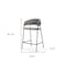 Homeroots 26" Gray and Black Fabric and Metal Counter Height Bar Chair 605938 - alternate 4