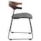 Leisuremod Lyra Collection Modern Chair in Black Walnut Color back and Black Seat, 2PK LCBW-41BL2 - alternate 7