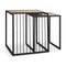 Homeroots Set of Two Natural and Black Solid Wood and Metal Square Sled Nested Tables 604466 - alternate 5