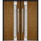 Vdomdoors Steel Double Doors Deux 1713 Natural Oak Stainless Inserts Double Modern Painted-Left Hand-W72xH80 DEUX1713DEXD-OAKW-LH-W72 x H80 - alternate 1