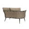 Homeroots 56in Dark Gray Aluminum Outdoor Love Seat with Taupe Cushions 556637 - alternate 8