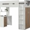 Homeroots White And Natural Twin Loft Bed And Desk 318776 - alternate 3