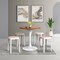 Leisuremod Tresse Stackable Plastic Round Dining Stool with Wicker Seat, White TSR13WH - alternate 6