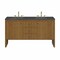 James Martin Vanities Hudson 60" Double Vanity, Honey Oak w/ 3 CM Parisien Bleu Silestone Top 435-V60D-HNO-3PBL - alternate 1