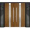 Vdomdoors Steel Double Doors Deux 1744 Natural Oak 2 Sidelight Exterior Black Windows Stainless Inserts Singl DEUX1744DEXD-OAKB-RH-W16+72+16 x H80 - alternate 1