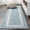 Jonathan Y Scandi Minimalist Border Aqua/Ivory 2 ft. x 10 ft. Indoor/Outdoor Runner Rug SMB118A-210 - alternate 1