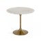 Homeroots 35" White And Gold Rounded Marble And Metal Dining Table 487361 - alternate 1