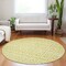 Homeroots 8' Yellow And Ivory Round Geometric Washable Indoor Outdoor Area Rug 613815 - alternate 5