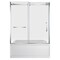 Kingston Brass 60" Acrylic Anti-Skid Alcove Left-Hand Drain Tub with Right Sliding Tub Door, White/Polished Chrome KVTAP6032L21A1 - alternate 1
