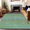 Homeroots 10' X 14' Teal Blue Striped Washable Indoor Outdoor Area Rug 608818 - alternate 6