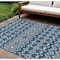 Homeroots 10' X 14' Navy Blue Ivory And Peach Geometric Washable Indoor Outdoor Area Rug 612207 - alternate 1