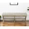 Homeroots 16in Beige and Brown Upholstered Faux Leather Bench 376188 - alternate 5