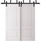 Sartodoors Sliding Closet Barn Bypass Doors 56 x 84 inches, BASIC 9422 White, 6.6ft Rails Hardware Set, Wood BASIC9422BBB-SKIN-5684 - alternate 1