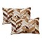 Homeroots Set of Two 12" X 20" Brown and Natural Chevron Cowhide Lumbar Throw Pillows, 2PK 544582 - alternate 5