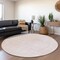 Homeroots 8' Pink And Ivory Round Abstract Washable Indoor Outdoor Area Rug 594955 - alternate 4