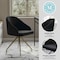 Martha Stewart Sora Upholstered Stationary Office Chair in Black/Polished Brass CH-222119-BK-GLD-MS - alternate 9