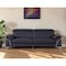 Homeroots 87" Blue Italian Leather Sofa With Silver Legs 329692 - alternate 6