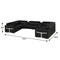 Homeroots Black Italian Leather Power Reclining U Shaped Ten Piece Corner Sectional With Console 634693 - alternate 8