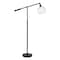 Homeroots 61" Black Reading Floor Lamp With Clear Seeded Glass Globe Shade 523345 - alternate 4