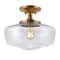 Jonathan Y Marfa 14" 1-Light Modern Farmhouse Schoolhouse Frosted Glass/Metal LED Semi Flush Mount, Brass Gold JYL7517B - alternate 1