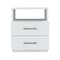 Homeroots 20" White Wood Two Drawer Nightstand 543679 - alternate 1